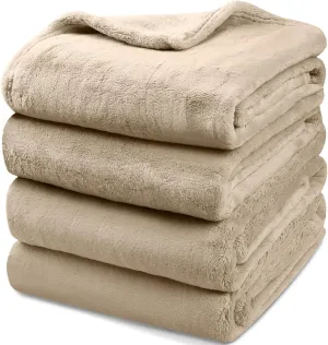 Onarway Dog Blanket Washable for Puppy: 4 Packs Dog Blankets 40x28 - Fluffy Soft Small Throw for Cat Puppy Kitten Dogs - Fleece Pet Blankets for Bed Sofa Car and Indoor - Khaki