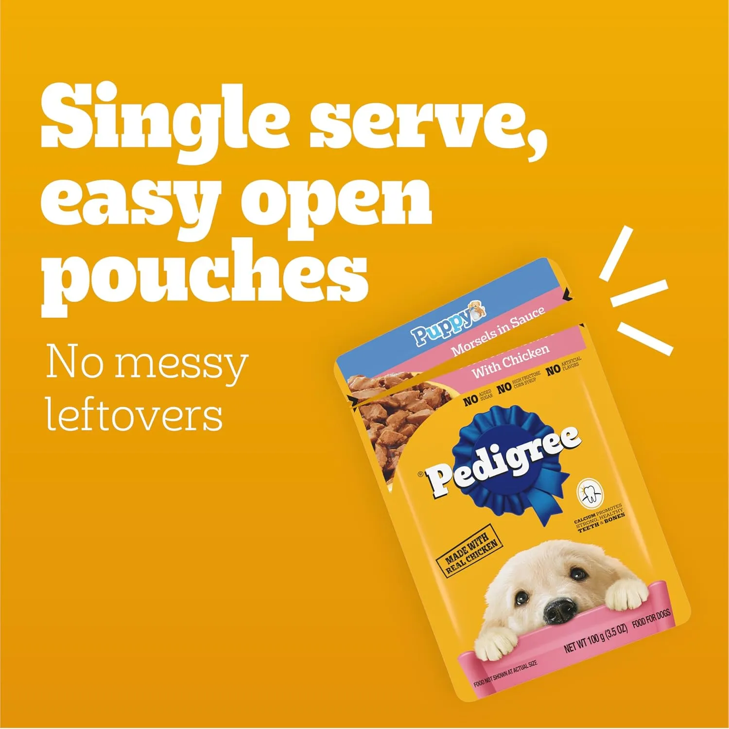 Pedigree Puppy Soft Wet Dog Food, 8-Count Variety Pack, 3.5 oz. Pouches (Pack of 2)