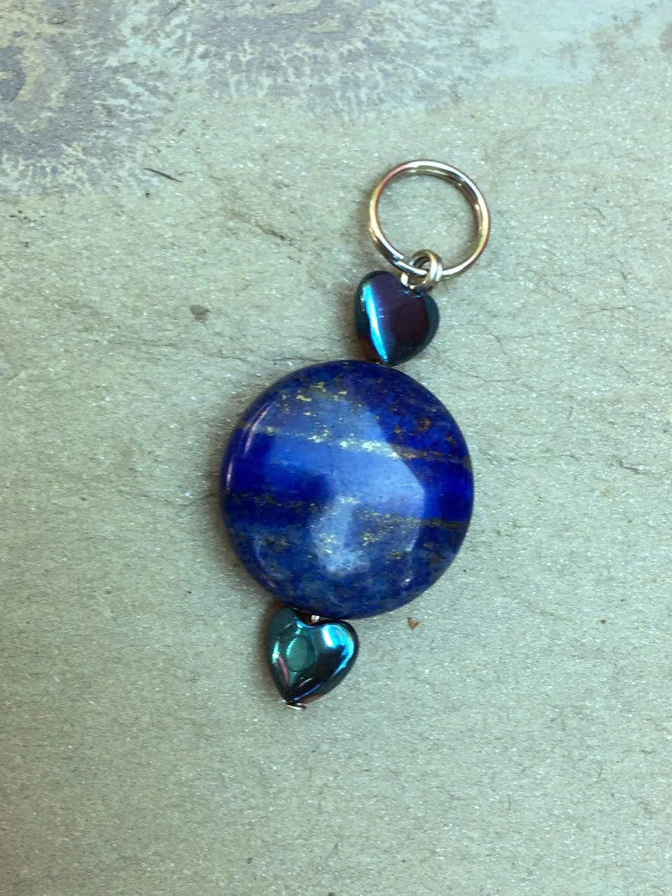 Pet Charm of Lapis Lazuli & Hematite Gemstone