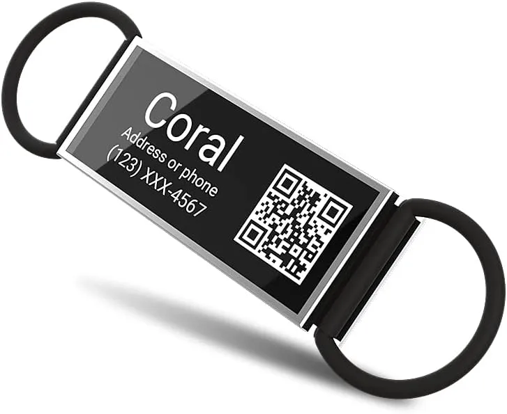 QR Code Slide On Dog Tag - Personalized Pet ID Tags, Custom Name Tags, Silent Noiseless - Free Online & Scan QR Receive Instant Location Alert Email
