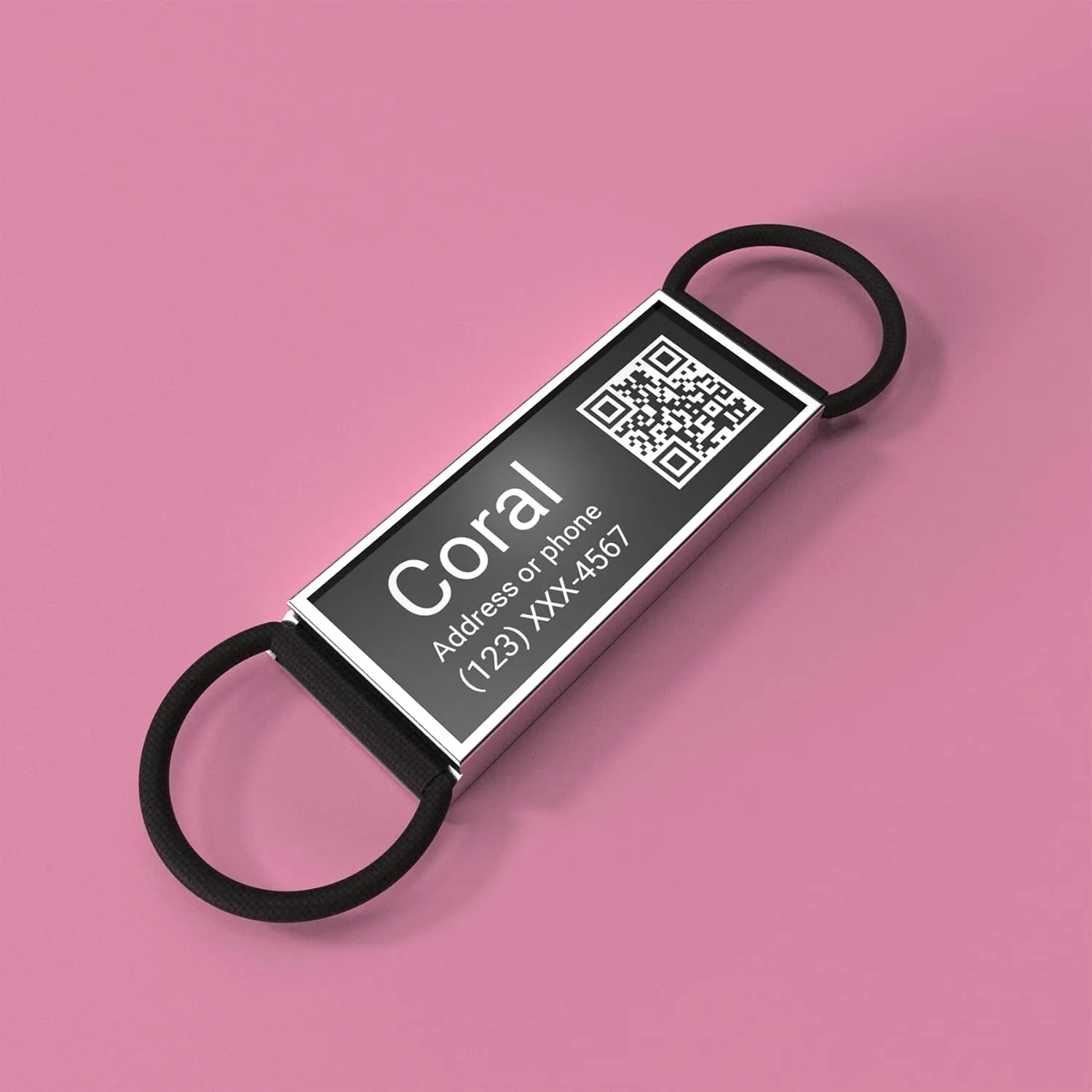 QR Code Slide On Dog Tag - Personalized Pet ID Tags, Custom Name Tags, Silent Noiseless - Free Online & Scan QR Receive Instant Location Alert Email