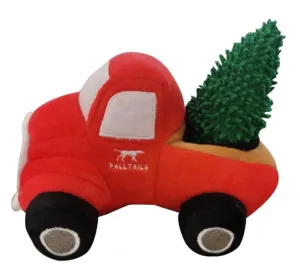 RED TRUCK w TREE Plush Dog Toy