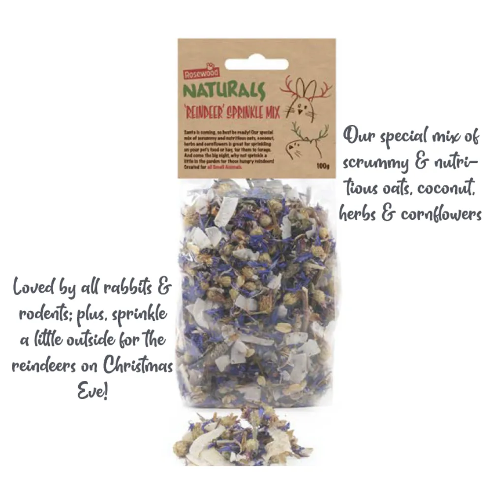 Rosewood Naturals Christmas Small Pets - ‘Reindeer’ Sprinkle Mix