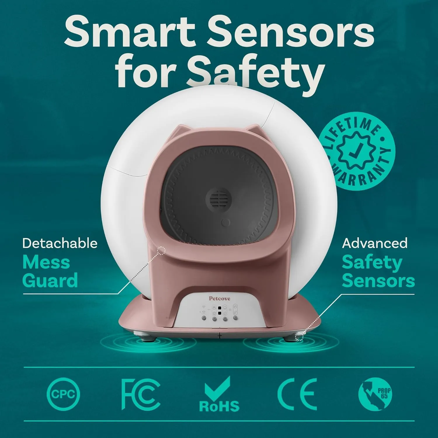 Self Cleaning Litter Box with Auto Safety Sensors for Multiple Cats - Automatic Cat Litter Box Self-Cleaning - Covered Ultra Odor Removal - Smart APP Control - Compatible On All WiFi - Electric Robot