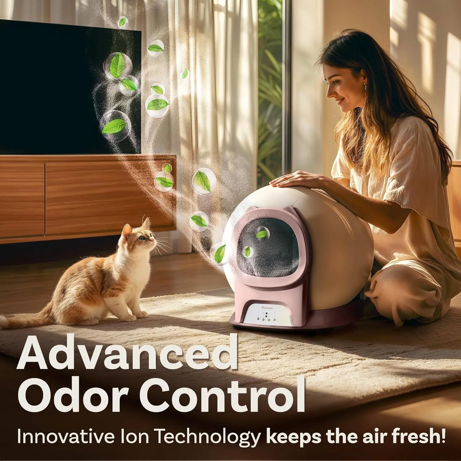 Self Cleaning Litter Box with Auto Safety Sensors for Multiple Cats - Automatic Cat Litter Box Self-Cleaning - Covered Ultra Odor Removal - Smart APP Control - Compatible On All WiFi - Electric Robot