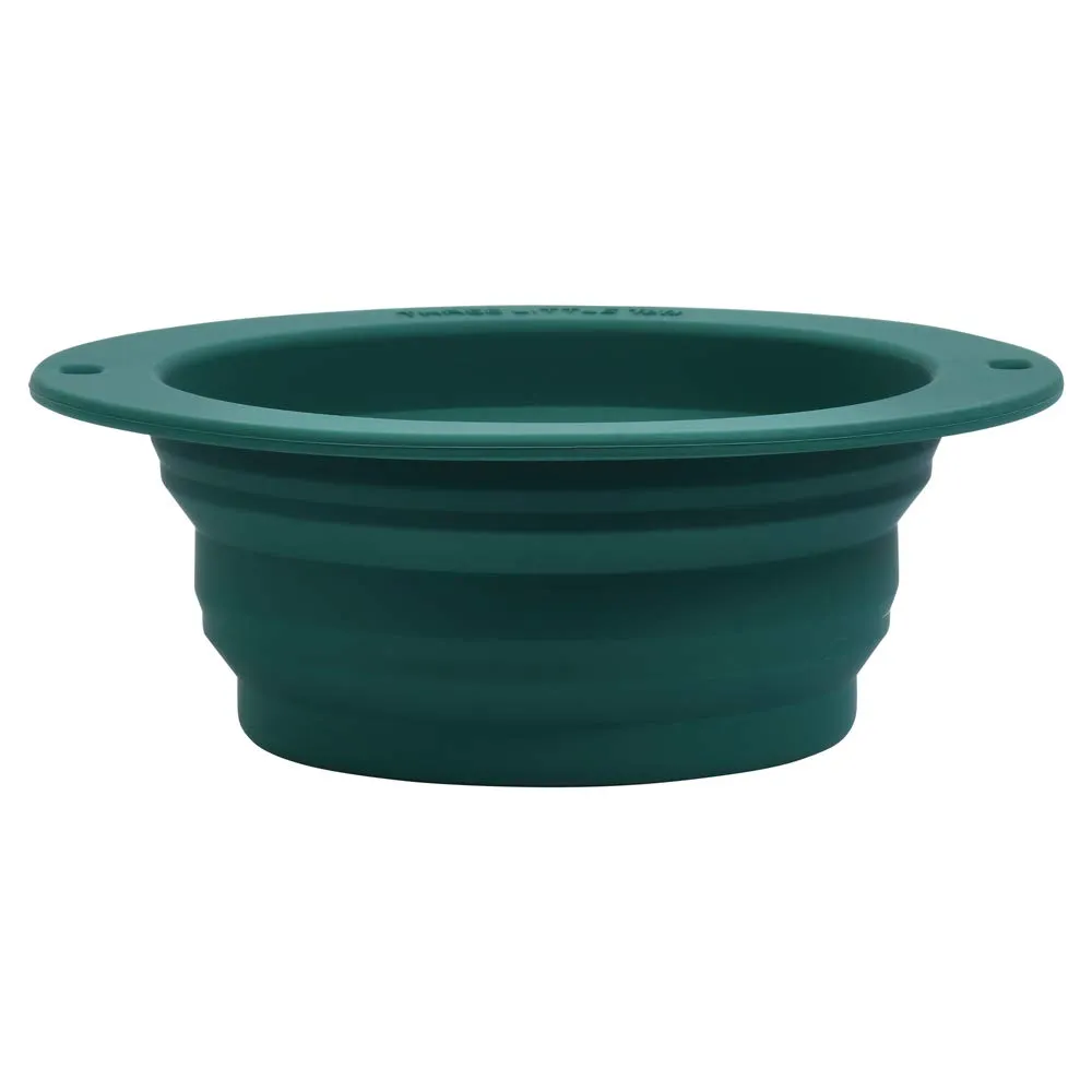 Silicone Collapsible Dog Travel Bowl or Kids Toddler Bowl For Eating on-the-go or at home - Dishwasher and Microwave Safe & Non Toxic (Forest Green)