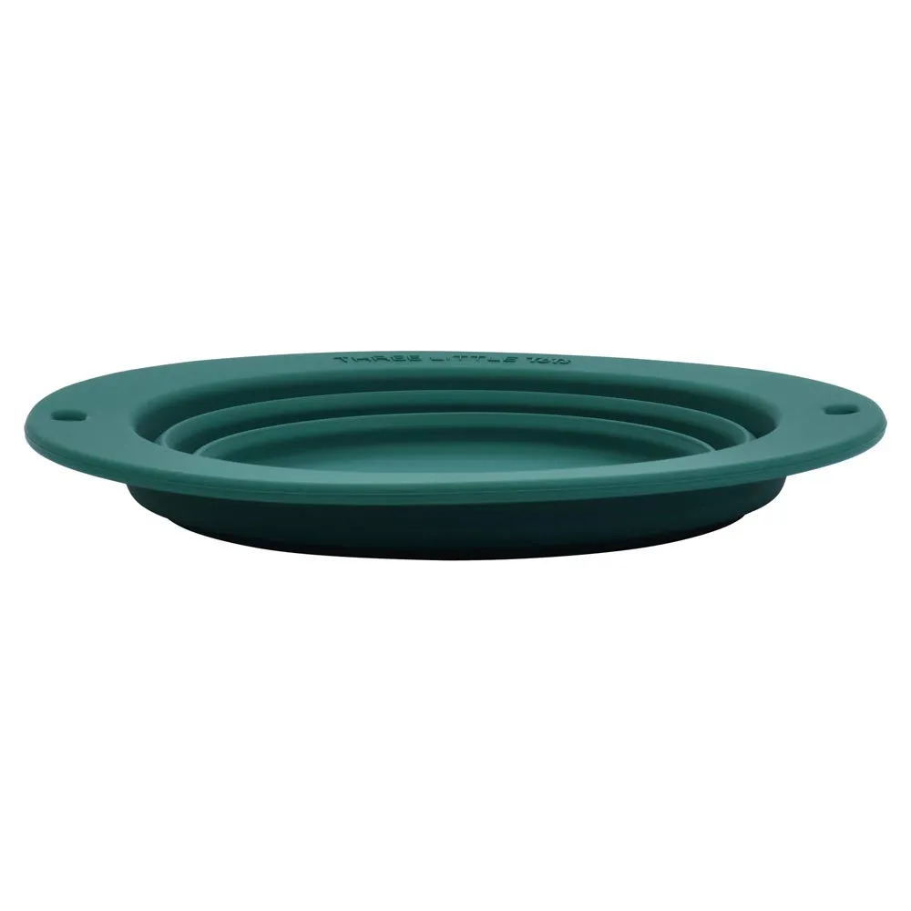 Silicone Collapsible Dog Travel Bowl or Kids Toddler Bowl For Eating on-the-go or at home - Dishwasher and Microwave Safe & Non Toxic (Forest Green)