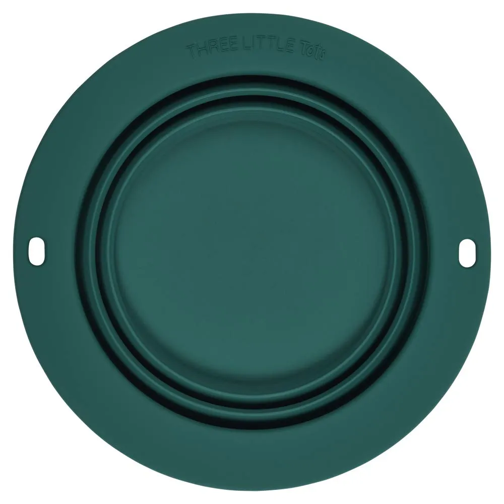 Silicone Collapsible Dog Travel Bowl or Kids Toddler Bowl For Eating on-the-go or at home - Dishwasher and Microwave Safe & Non Toxic (Forest Green)