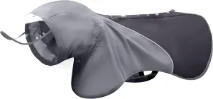 Slip-On Dog Rain Poncho, Quick & Easy to Wear Dog Raincoat, Unrestricted, Super Lightweight, and Waterproof Rain Jacket for All Breeds, Adjustable and Reflective (Grey, 2XL)