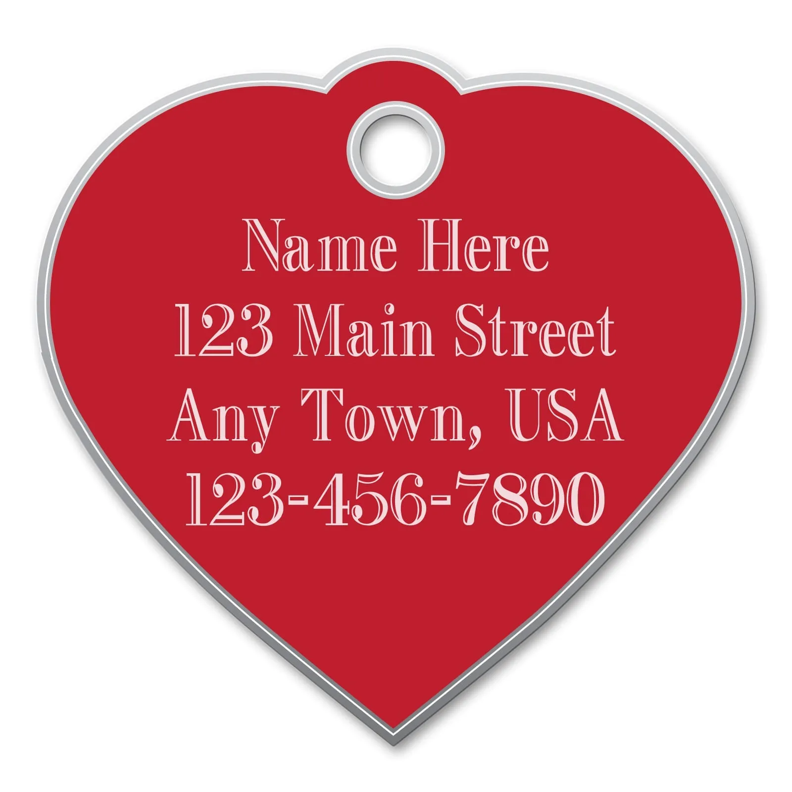 Small Heart Shaped Dog Tags