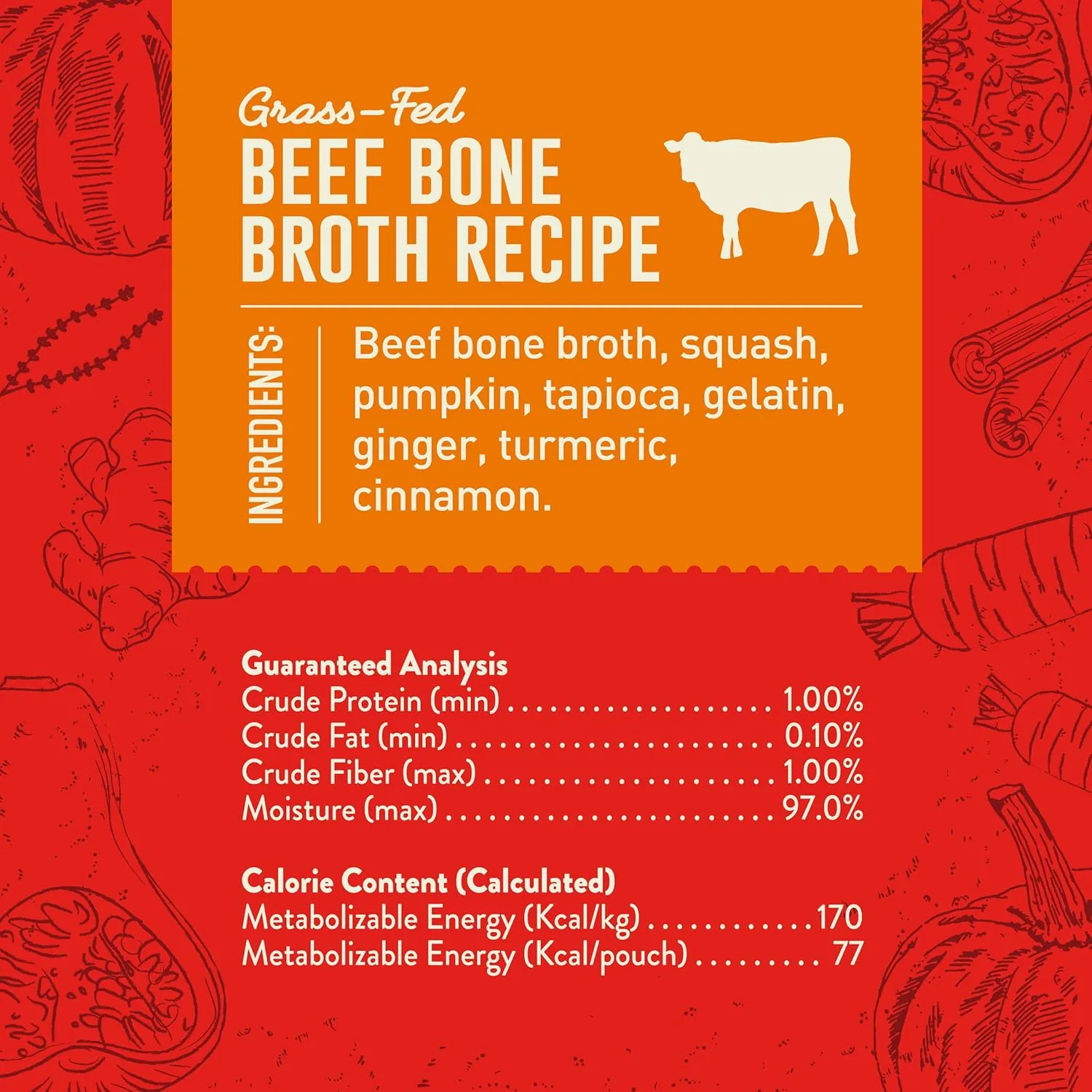 Stella & Chewy's Human-Grade Grass-Fed Beef Bone Broth for Dogs - Joint & Gut Health Liquid Food Topper with Collagen & Turmeric, 16 Fl Oz Resealable Pouch