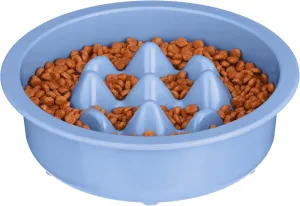 The Niner Slow Feed Bowl - Raised Peaks Slow Down Pets Eating - Fits Elevated Feeders Including Neater Feeder Large Sizes - Gentle on Teeth and Gums - Holds up to 2 Cups (Blue)