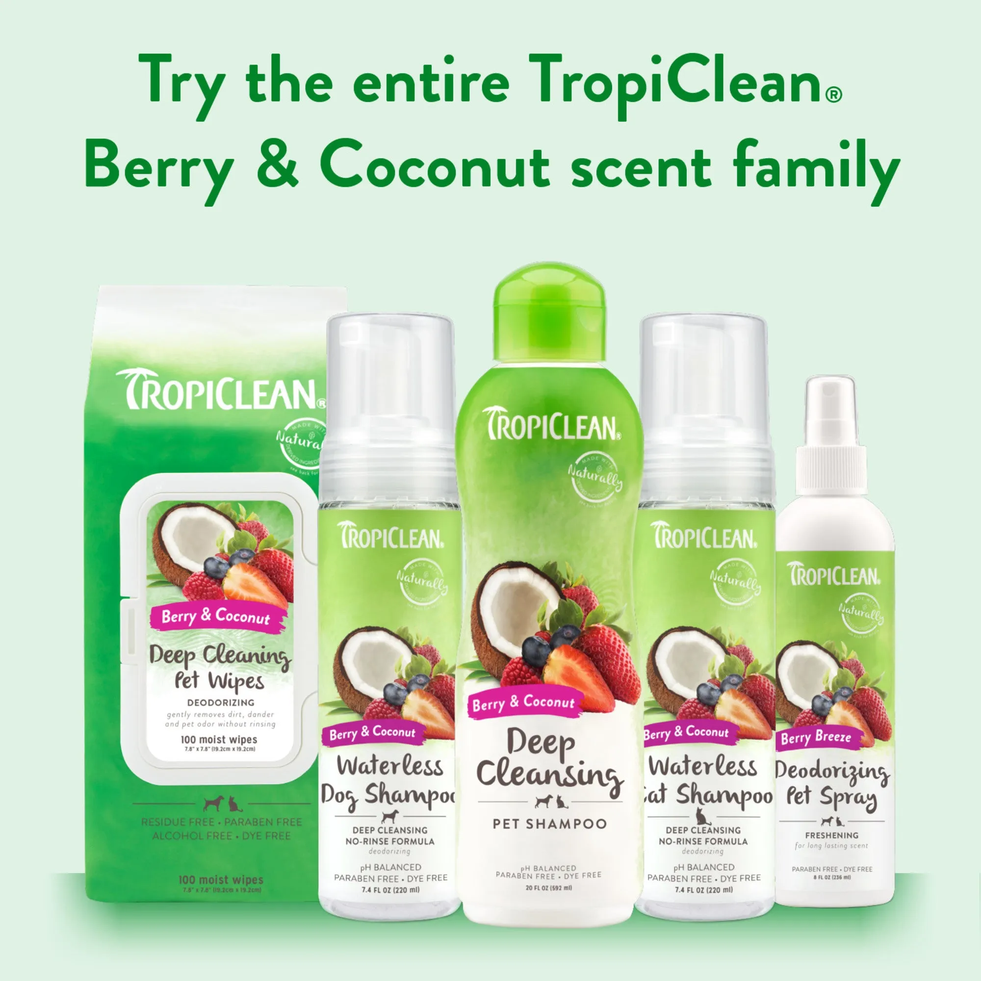 Tropiclean Berry And Coconut Deep Cleaning Shampoo for Pets 20 oz