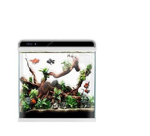 Ultra Clear Glass Nano LED Light Fish Tank  - 12L - White