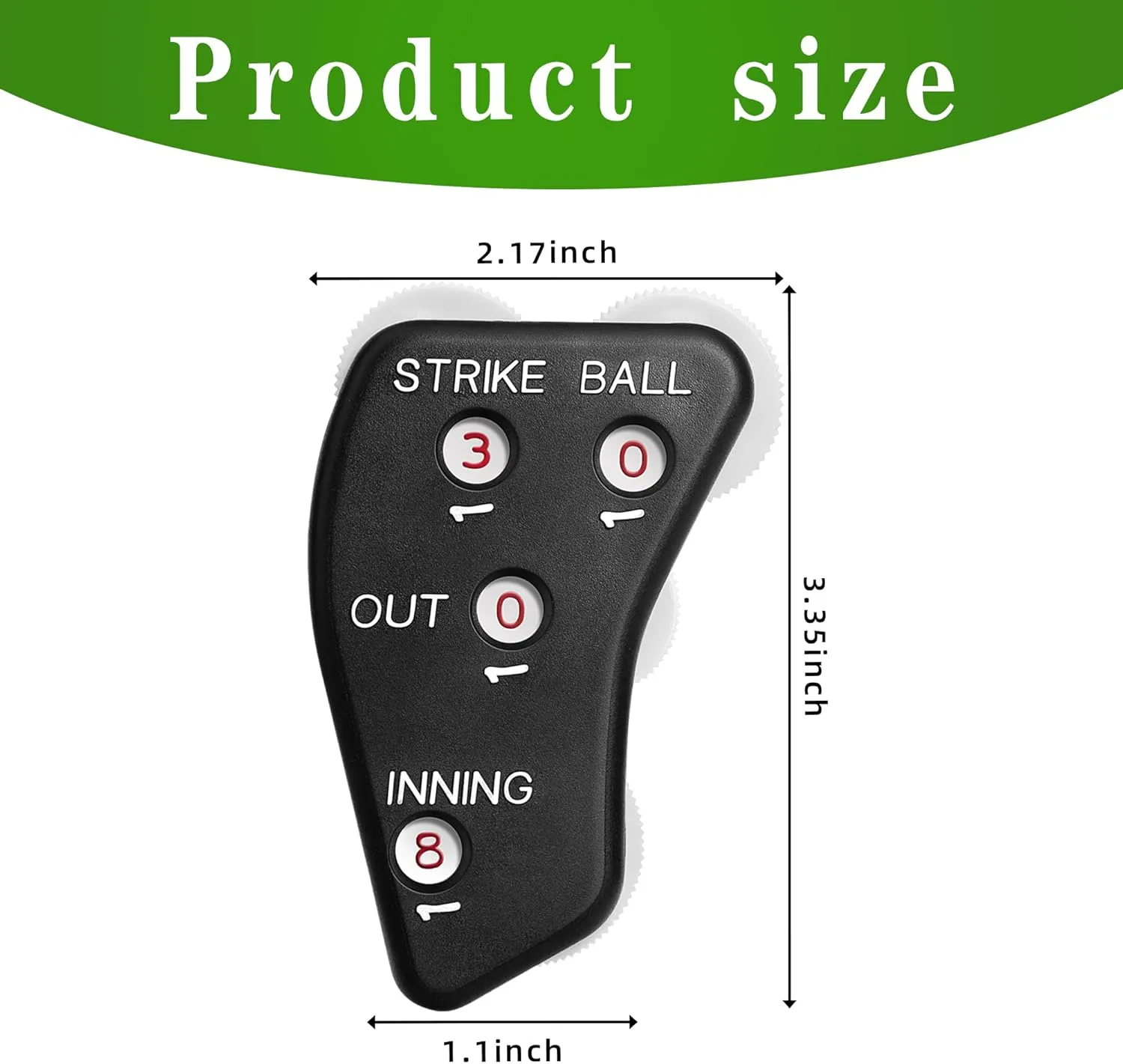 Watayo Wheel Baseball Umpire Clicker, Umpire Indicator Gear, Practical Baseball Counter Clicker for Scorekeeper Recording Outs & Innings Balls