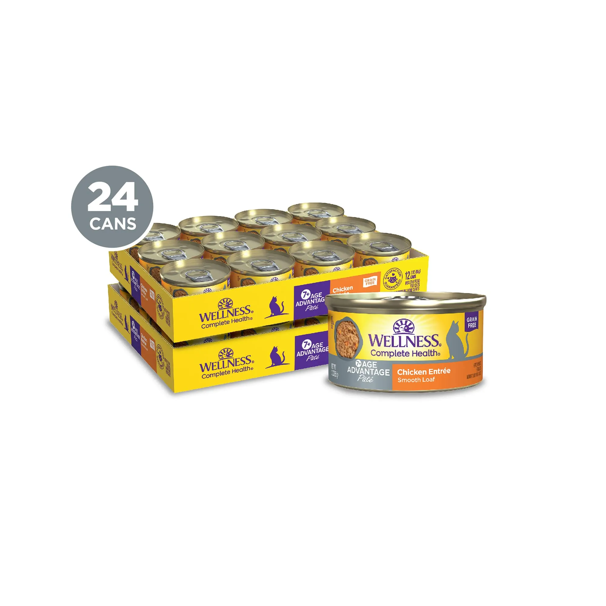 Wellness Complete Health Age Advantage Grain-Free Chicken Entrée Adult Canned Cat Food - 3 Oz - Case of 24