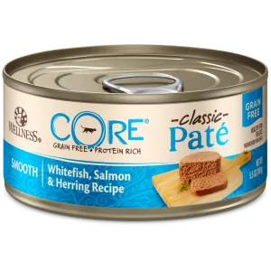 Wellness CORE Grain Free Natural Whitefish, Salmon & Herring Smooth Pate Canned Cat Food